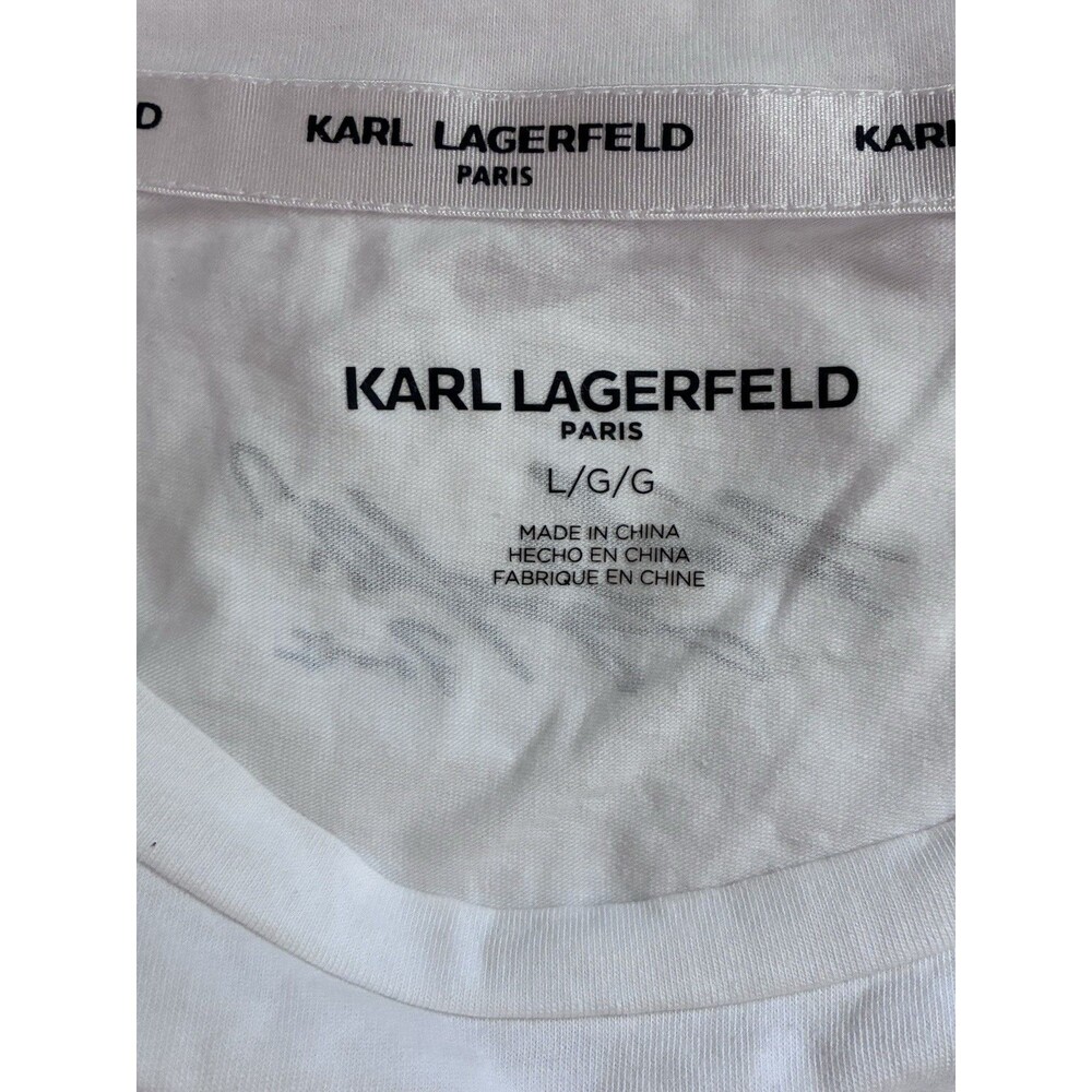Karl Lagerfeld Women’s White Shirt With Cat Size Large - Picture 7 of 10
